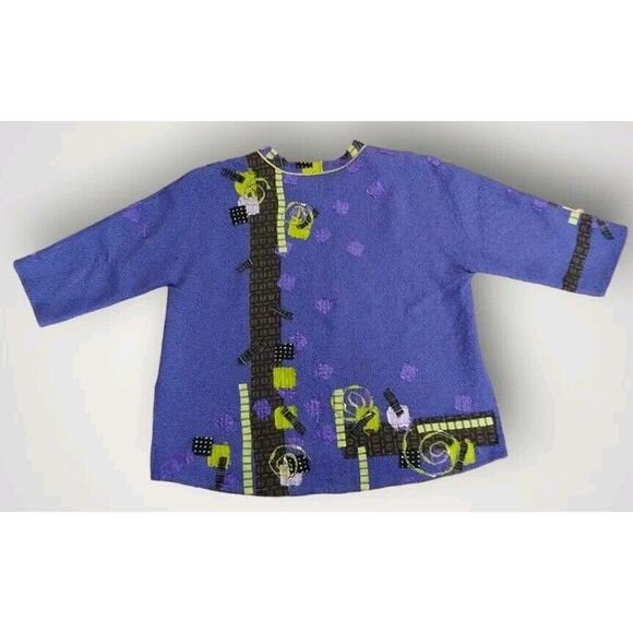 Diane Prekup Designer Blouse Art To Wear One Size Fits Many Purple and Green - Picture 8 of 8